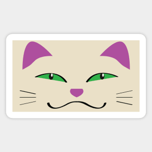 Green Eyes Pink Nose Sticker